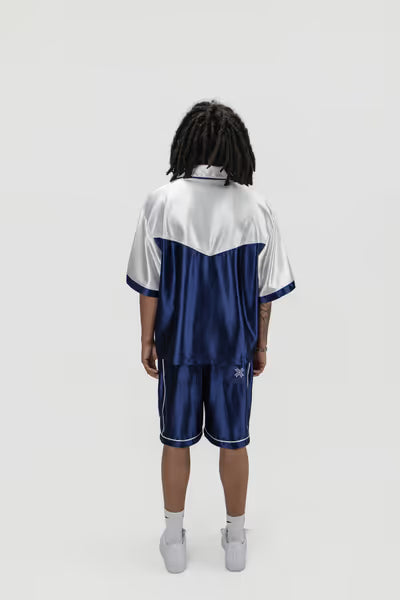 Crxsscut Satin Set Navy and Cream