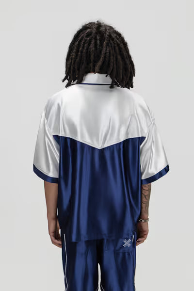Crxsscut Satin Set Navy and Cream