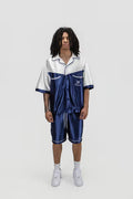 Crxsscut Satin Set Navy and Cream